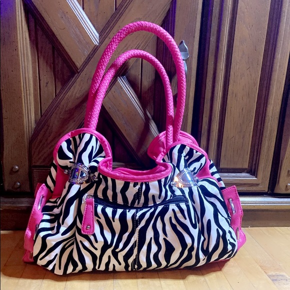 Pink Zebra Bags Euc Pink Zebra Brand Hobo Bag Poshmark